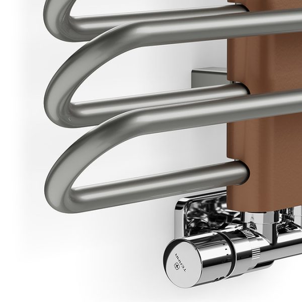 Terma Michelle Nickel Gloss and Copper Heated Towel Rail 780 x 400mm - Image 5