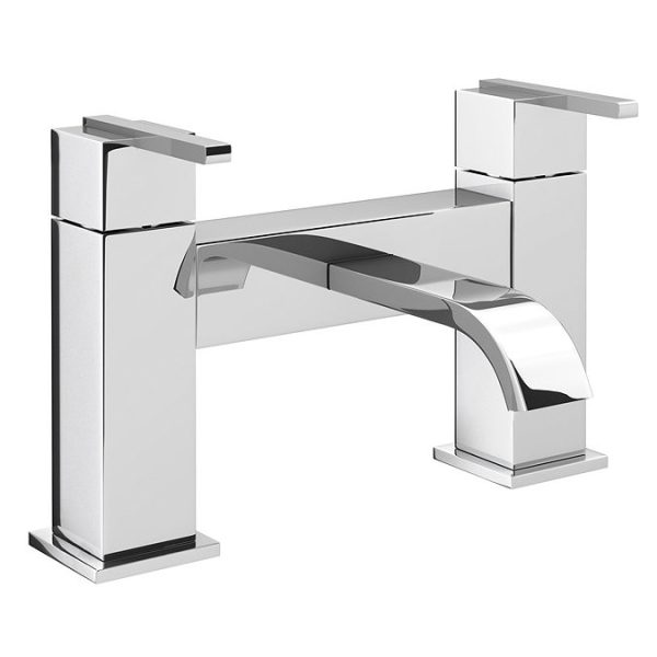 Milan Modern Mono Basin Mixer and Bath Filler   Chrome - Image 4