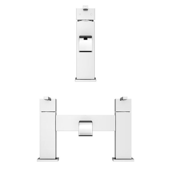 Milan Modern Mono Basin Mixer and Bath Filler   Chrome - Image 8