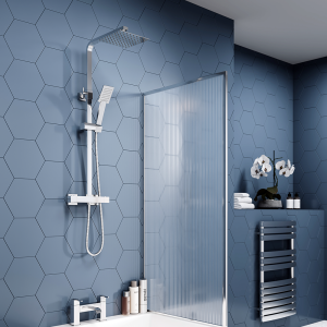 Summit Modern Square Thermostatic Shower Mixer   Chrome