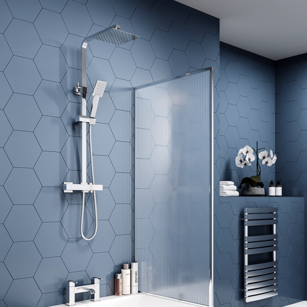 Summit Modern Square Thermostatic Shower Mixer   Chrome