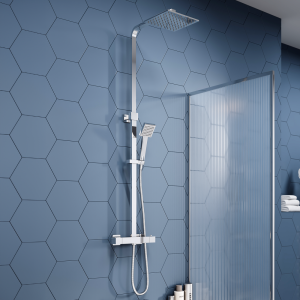 Milan Modern Thermostatic Shower   Chrome