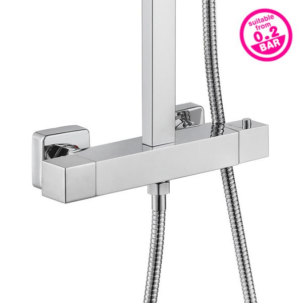 Milan Low Pressure Thermostatic Shower with Cool Touch   Chrome - Image 5