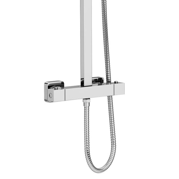 Milan Modern Square Thermostatic Shower (300 x 300mm Head   Chrome) - Image 4