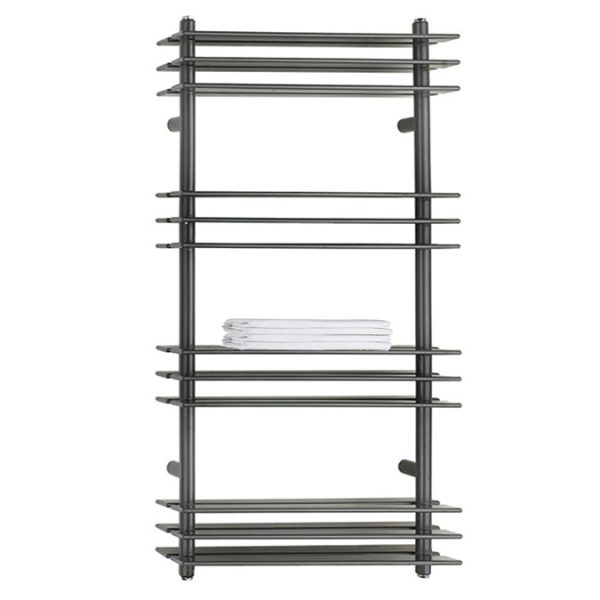 Milan Anthracite 1100 x 600mm Designer Shelf Heated Towel Rail - Image 6
