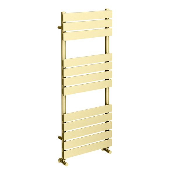 Arezzo Brushed Brass 1200 x 500mm Heated Towel Rail (incl. Valves + Electric Heating Kit) - Image 4