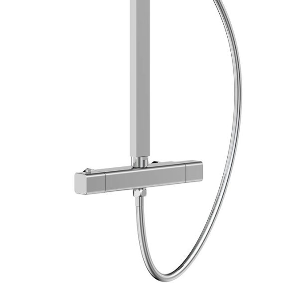 Milan Deluxe Cool Touch Square Thermostatic Shower (250 x 250mm Head   Chrome) - Image 6