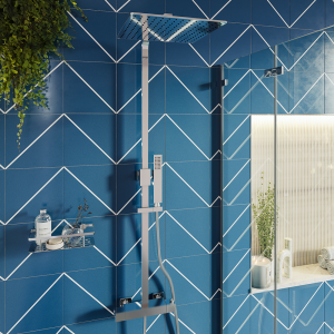 Milan Deluxe Cool Touch Square Thermostatic Shower (250 x 250mm Head   Chrome)