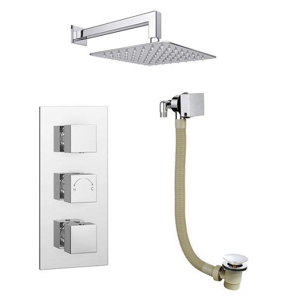 Milan 2 Outlet Shower System (Fixed Shower Head + Overflow Bath Filler) - Image 6