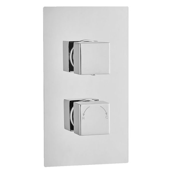 Milan Square Modern Shower System with Handset, 4 Body Jets + 200 x 200mm Shower Head - Image 2