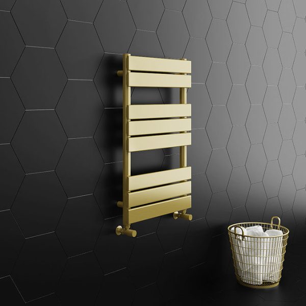 Arezzo Brushed Brass 800 x 500 Heated Towel Rail - Image 3