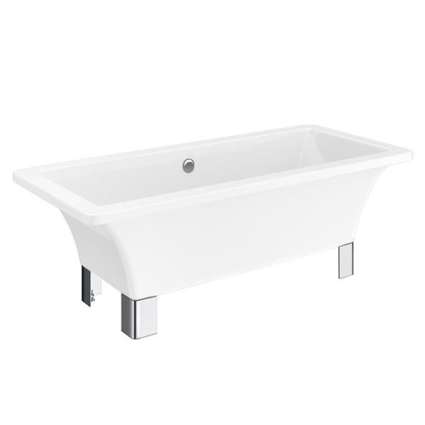 Milan 1690 Modern Square Roll Top Bath + Chrome Leg Set - Image 2