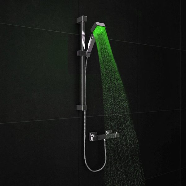 Milan LED Square Thermostatic Bar Valve with Slide Rail Kit - Image 3
