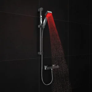Milan LED Square Thermostatic Bar Valve with Slide Rail Kit