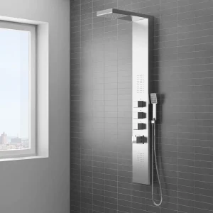 Milan Modern Stainless Steel Tower Shower Panel (Thermostatic)