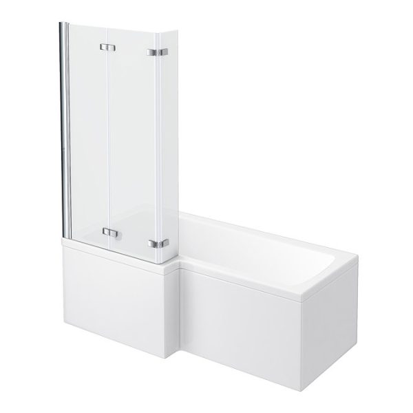 Milan Square Shower Bath   1700mm incl. Double Hinged Screen + MDF Panel - Image 5