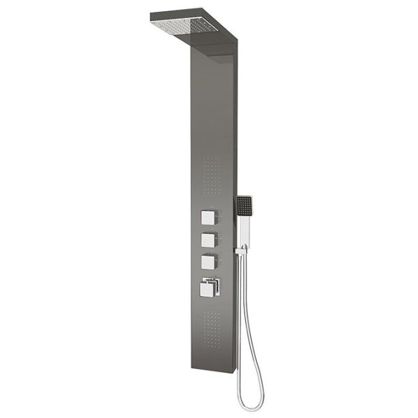 Milan Shower Tower Panel   Dark Chrome (Thermostatic) - Image 3