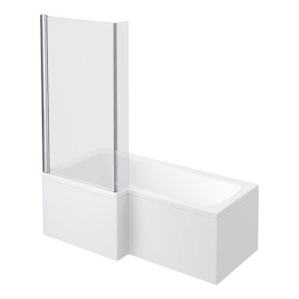 Milan Square Shower Bath   1700mm with Screen + MDF Panel - Image 4