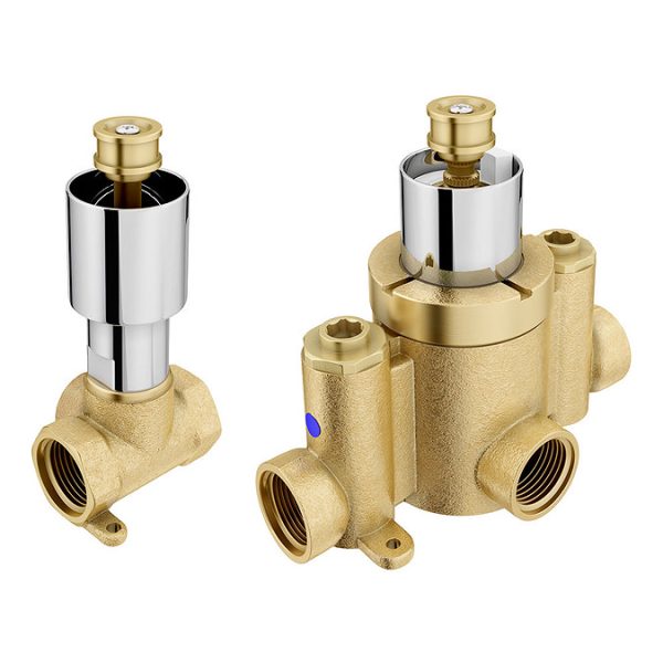 Milan Square Concealed Individual Diverter and Thermostatic Control Valve with Handset and 300mm Shower Head - Image 5