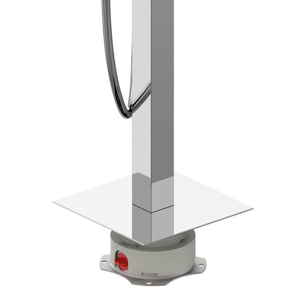 Milan Square Thermostatic Floor Mounted Freestanding Bath Shower Mixer Chrome - Image 2