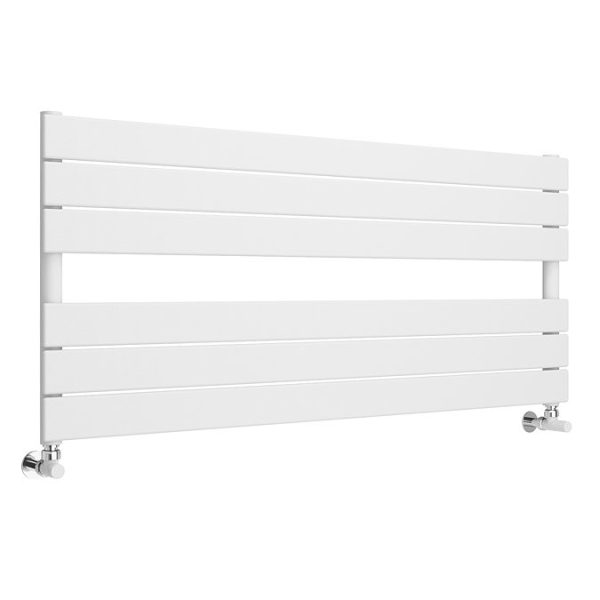 Milan Horizontal Heated Towel Rail   White (534 x 1200mm) - Image 2