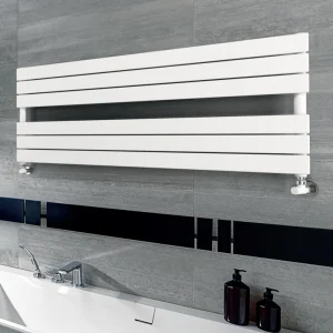 Milan Horizontal Heated Towel Rail   White (534 x 1200mm)