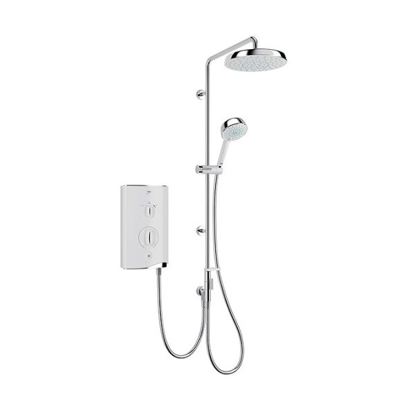 Mira Sport Manual Dual Outlet 9.8kW Electric Shower   White & Chrome - Image 3
