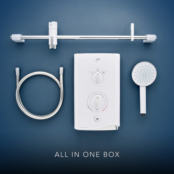 Mira Sport Single Outlet 9.8kW Thermostatic Electric Shower   White & Chrome - Image 6