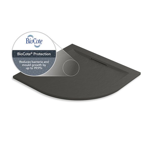 Mira Flight Level 1200 x 900mm LH Slate Effect Offset Quadrant Shower Tray - Image 5