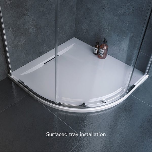 Mira Flight Level 1200 x 900mm LH White Offset Quadrant Shower Tray - Image 2