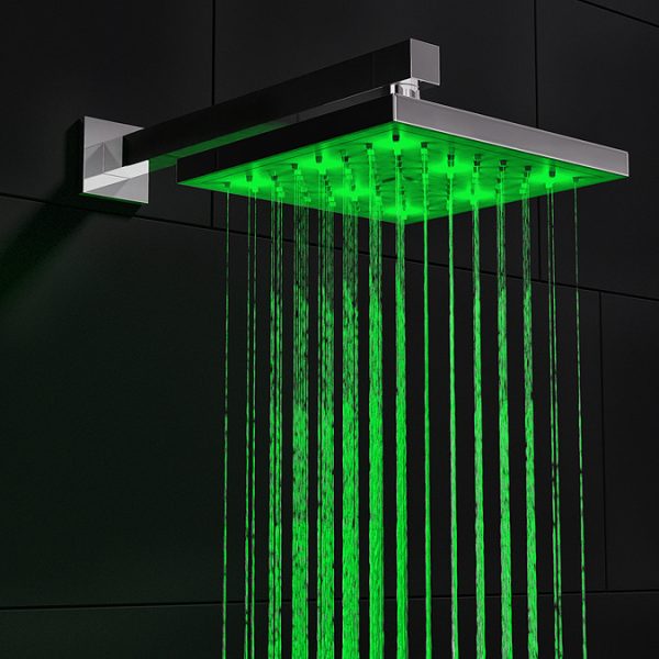 Milan LED Triple Thermostatic Valve with Square Shower Head + Handset - Image 7