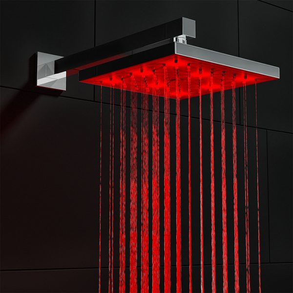 Milan LED Triple Thermostatic Valve with Square Shower Head + Handset - Image 2