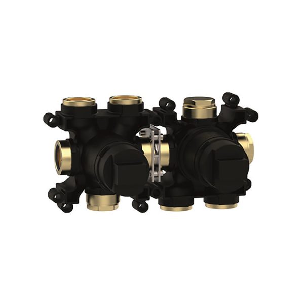 Crosswater MPRO Module Matt Black 3 Outlet 2 Handle Shower Valve with Hand Shower + Concealed Valve - Image 2