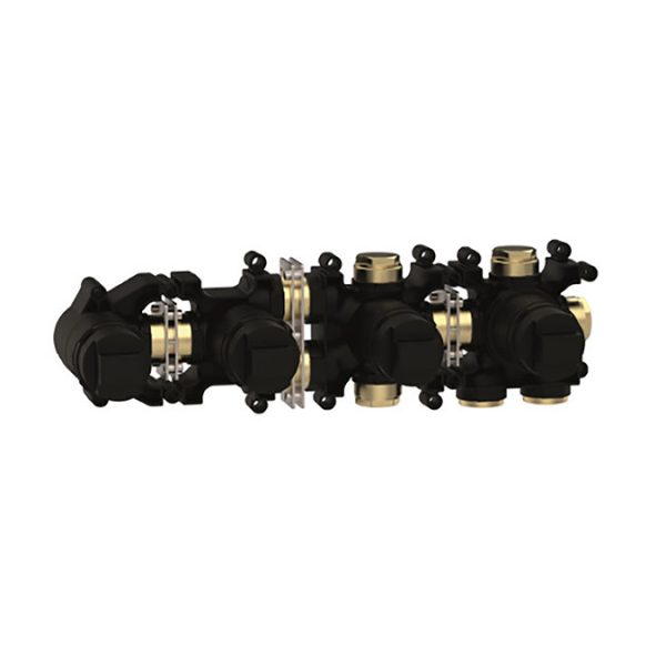 Crosswater MPRO Chrome 2 Outlet 2 Handle Shower Valve with Bath Spout & Handset - Image 2
