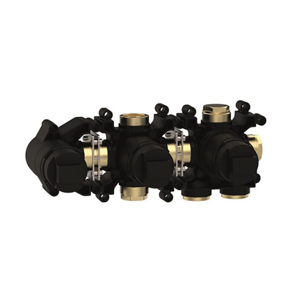 Crosswater Module 3ONE6 Stainless Slate 2 Outlet 2 Handle Shower Valve with Bath Spout & Handset - Image 2