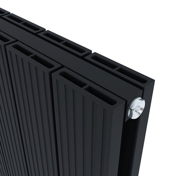 Carisa Monza Double Panel Textured Black Aluminum Radiator 1800 x 375mm - Image 2