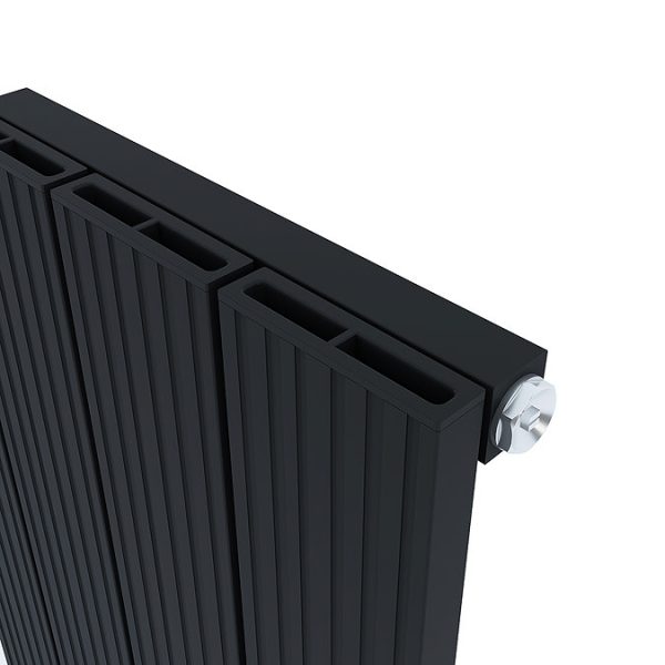 Carisa Monza Single Panel Textured Black Aluminum Radiator 1800 x 375mm - Image 2