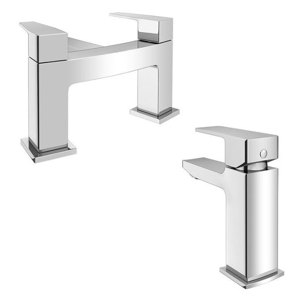 Monza Curved Modern Tap Package (Mono Basin Mixer + Bath Filler) - Image 3