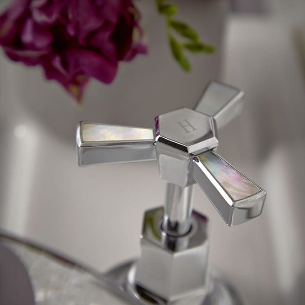 Heritage Gracechurch Mother of Pearl Bidet Mixer with Pop up Waste - Image 2