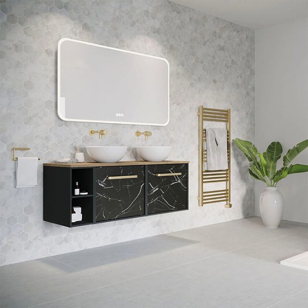 Crosswater MPRO 480 x 1140mm Electric Only Towel Rail   Brushed Brass Effect - Image 2