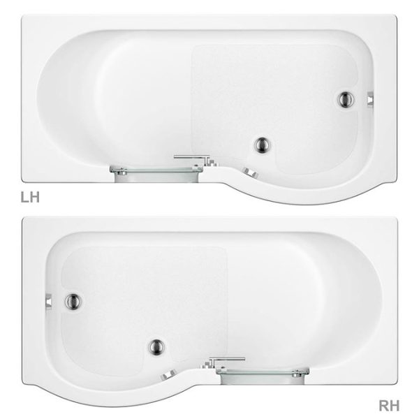 Milton Luxury Walk In 1675mm P Shaped Bath inc. Screen, Front + End Panels - Image 3