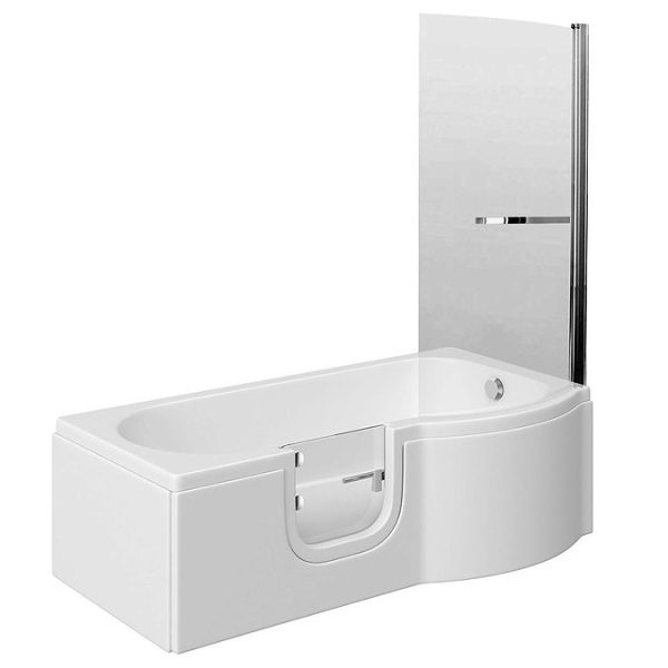 Milton Luxury Walk In 1675mm P Shaped Bath inc. Screen, Front + End Panels - Image 2