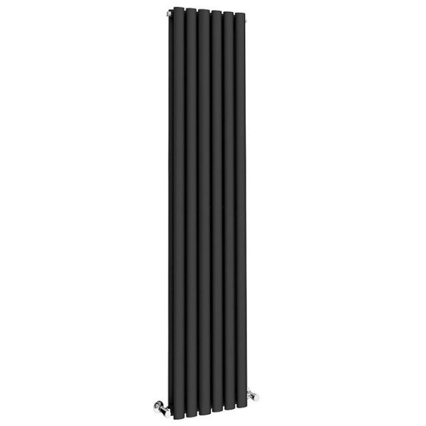 Metro Vertical Radiator   Matt Black   Double Panel (1800x354mm) - Image 4
