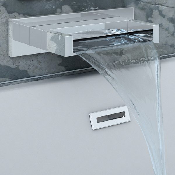 Milan Shower Package   Chrome Rainfall/Waterfall Shower Head & Bath Spout - Image 5