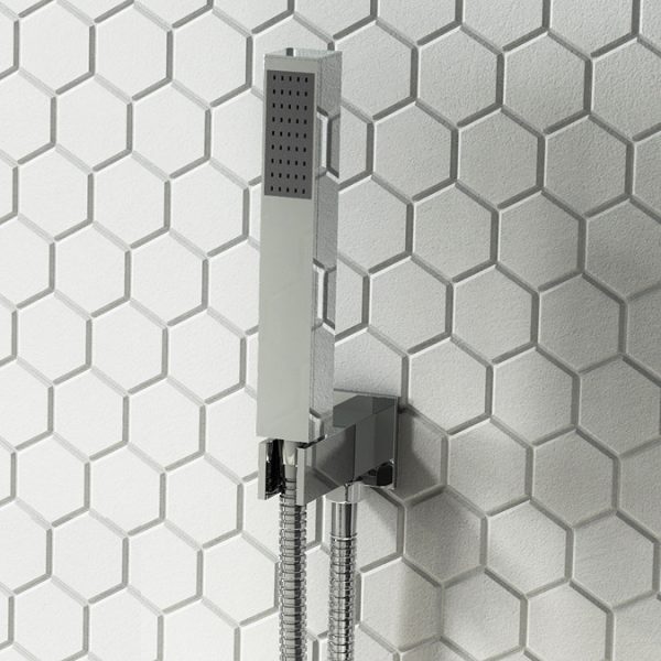 Milan Shower Package (Rainfall Wall Mounted Head, Handset + Freeflow Bath Filler) Chrome - Image 6