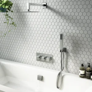 Milan Shower Package (Rainfall Wall Mounted Head, Handset + Freeflow Bath Filler) Chrome