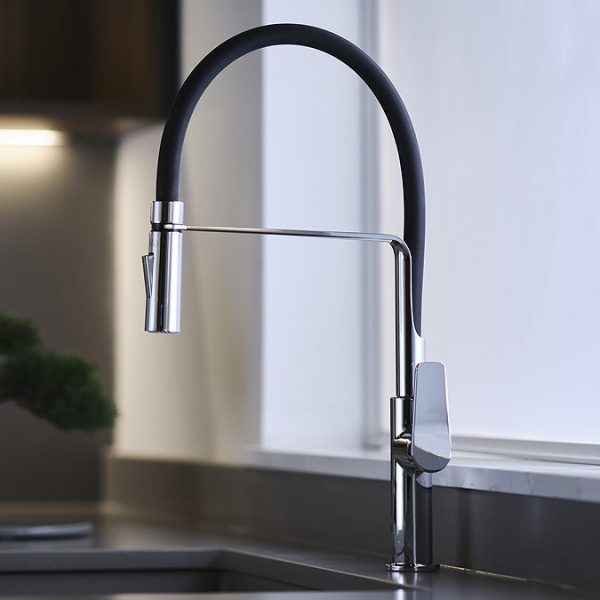Riobel Mythic Single Lever Kitchen Mixer with Flexible Spout   Chrome - Image 2