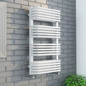 Monza 500 x 1000 White Designer D Shaped Heated Towel Rail