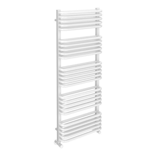 Monza Heated Towel Rail (500 x 1270mm D Shaped White) - Image 2