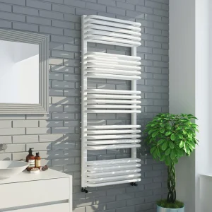 Monza Heated Towel Rail (500 x 1270mm D Shaped White)